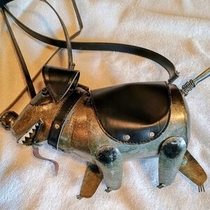 Metal Dog Cross Body Purse